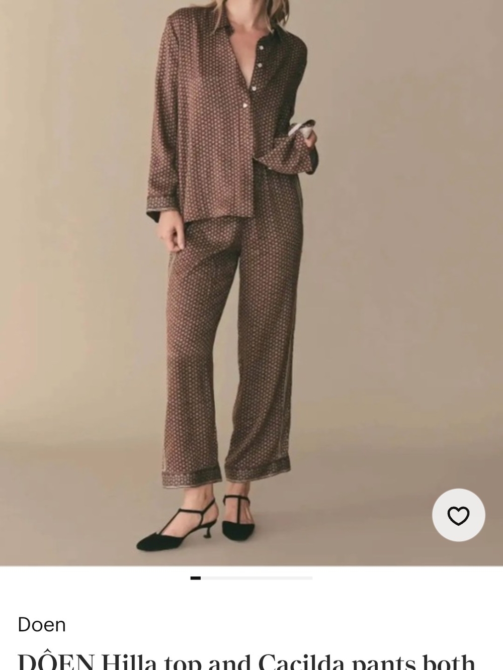 ISO*Dôen Cacilda pants Straight Leg Brown & Black Medium